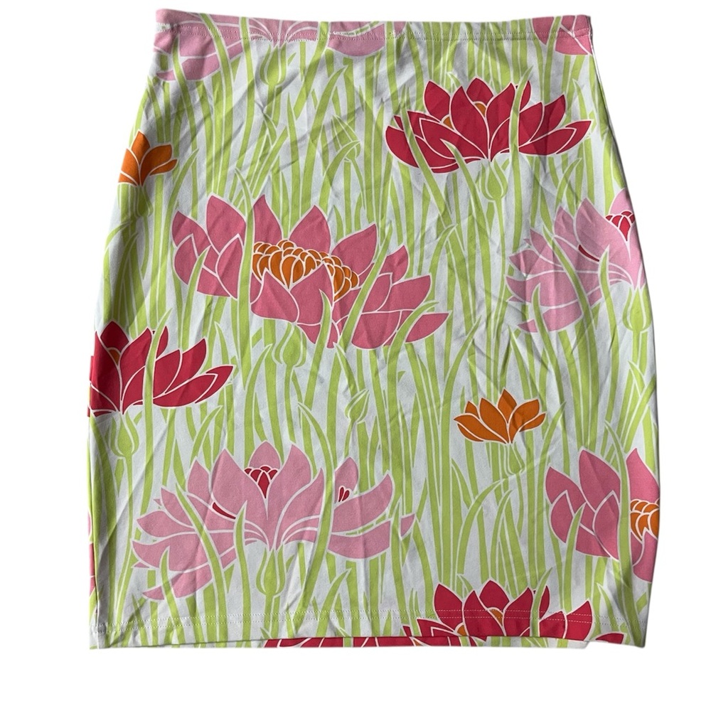 MANUEL CANOVAS PARIS GREEN & PINK SKIRT 6/8 WOMENS